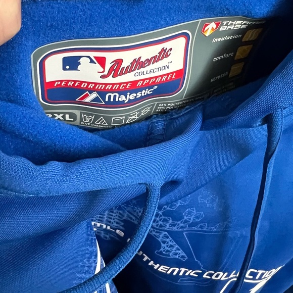 Chicago Cubs baseball player shadow Therma base pullover Hoodie Blue SZ … - Picture 5 of 7